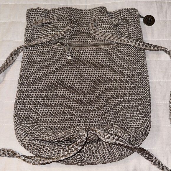 The Sak Tan Macrame Backpack String Bag Purse
